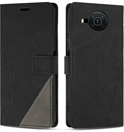 SONWO Hülle für Nokia X10 / Nokia X20, Premium PU Leder Handyhülle Flip Case Wallet Lederhülle Silikon Schutzhülle Klapphülle für Nokia X10 / Nokia X20, Schwarz