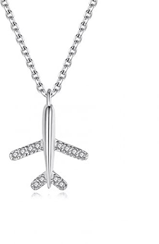 Halskette Luxus Kubikzircon Flugzeug Flugzeug Anhänger Halskette für Frauen Sterling Farbe Kettenglied Halskette Modeschmuck