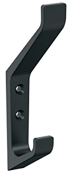 Amerock Emerge Double Prong Matte Black Wall-Mounted Hook