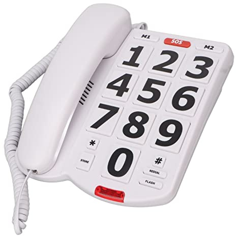Elderly Telephone, Big Numbered Buttons Voice Communication Volume Control Switch Classic Design, Home Landline Phones for Senior