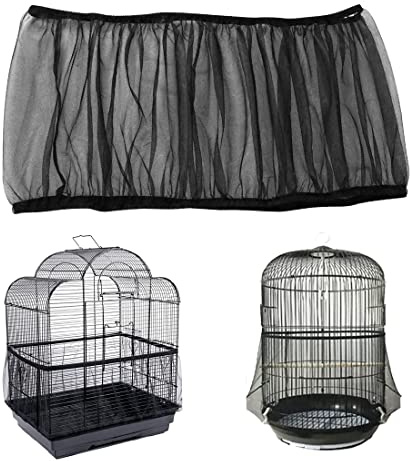 LICHUANUK Abdeckungen für Vogelkäfige,vogelkäfig schmutzfang,Vogelkäfig Samenfänger,für Käfige mit einem Umfang von 140-220 cm für Rund Quadratisch Käfig,schwarz,L
