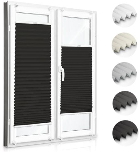 Zero Home - Premium Plissee ohne Bohren I Plissees für Fenster und Türen I Anthrazit I Blickdicht & Lichtdurchlässig Rollos I Hergestellt in der EU I Klemmfix Montage I 40x100 cm