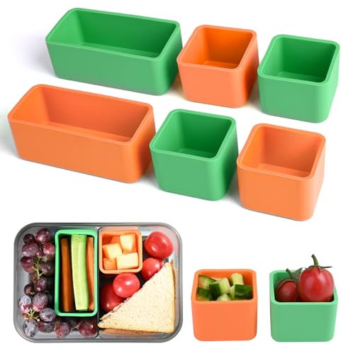 Moukiween Lunch Box Dividers, 6pcs Silicone Bento Divider Insert, Lunch Box Dividers Bento Box Accessories Meal Prep Container