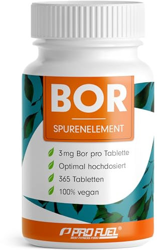 Bor Tabletten 365x mit 3 mg Bor aus hochwertigem Borax (Natrium-Borat) - optimal hochdosiert - laborgeprüft mit Zertifikat - nicht-essentielles Spurenelement - Jahresvorrat - 100% vegan