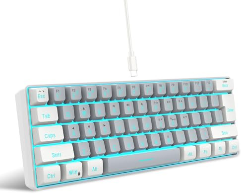 Snpurdiri 60% Wired Gaming Keyboard, RGB Backlit Mini Keyboard, Waterproof, Small, Ultra-Compact, 61 Keys, Keyboard for PC/Mac Gamers, Typists, Travel, Easy to Use | Small Ultra-Compact Backlit 60 Percent Gaming Keyboard for PC/Mac Gamer, Typist, Travel, Easy to Carry on Business Trip
