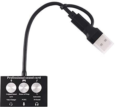 Knadgbft Type-C USB Carte Son Externe Live Game K Song USB vers Audio 3.5mm Microphone Accessoire Audio Adaptateur Carte Son