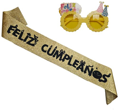 Carnavalife Banda Cumpleaños Mujer Hombre, Banda Feliz Cumpleaños con Purpurina Brillante para Adulto y Niños, Gafas Cumpleaños, Accesorios Cumpleaños Cinta Cumpleañera