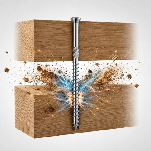 Tergato - Tornillos para construcción de terrazas de acero inoxidable C1, 4 x 50 mm, 200 unidades, tornillos de acero inoxidable y tornillos para la fijación de tablas de madera | HSI HSeasy Terra