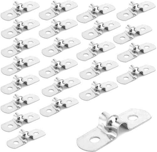 LICQIC 304 Edelstahl-Rohrschellen, U-förmige Rohrklemme, Zweiloch-Rohrgurt-Spannclips zur Befestigung von Fallrohr und Metallrohren (M8, 24 Stück)
