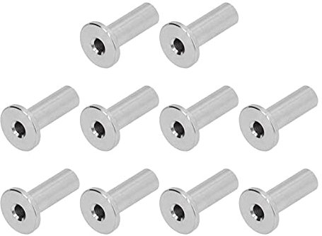 10 Stück Edelstahl-Kabelgeländer oder -hülsen mit Hoher Zugfestigkeit, Gerade Pfosten für Deck-Kabelgeländer-Kits, Wetterfestes Igue-Design mit 3/16 Dicke (1/8)