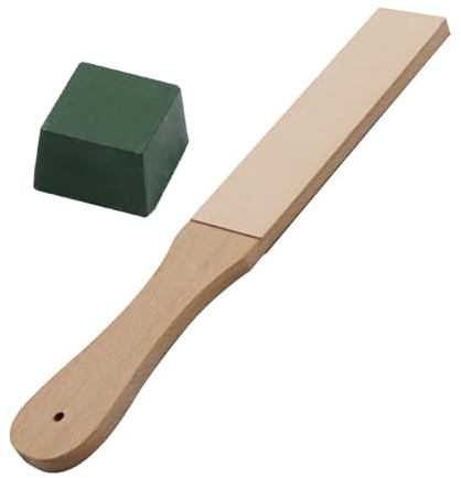 ieron Läder Strop Kit (280 mm x 40 mm) med 33 g polerpasta och skrapblock för precisionsslipning och slipning av knivar och skärverktyg
