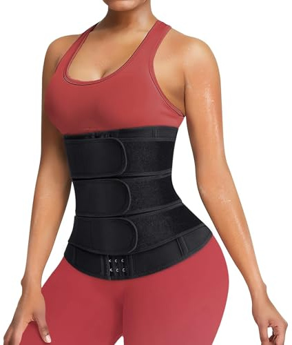 WAVDSYB Ceinture d'entraînement pour femme, contrôle du ventre, entraînement, sauna, sudation, sport, ceinture amincissante, ceinture ventrale, Noir , 3XL