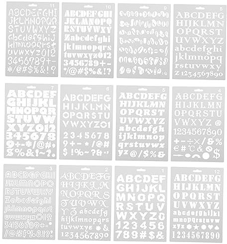 DIYEAH 12stücke Buchstabenschablonen Diy Englische Schablonen Pet-hohlschablonen Für Tagebuch Notizbücher Alphabet-vorlagen