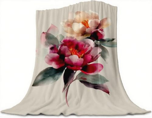 Flor Manta Franela 100x70cm, Arte Manta Sofa Verano para Sillones, Cobija para Cama Individual, Cálido y Esponjoso para Todas las Estaciones, Sofá Cobija Grande, Decoracion Hogar, Regalo Mujer,Model78