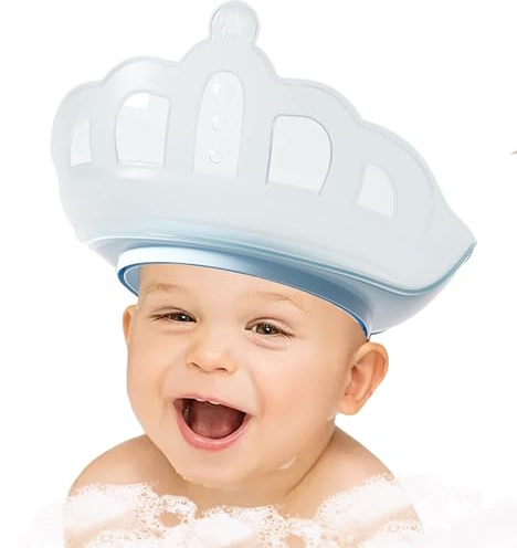 Gorro de ducha para niños, protección segura de ducha, champú con gorro – Accesorios de protección de ojos y orejas para niños, familia y amigos