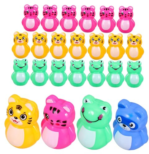 Mikinona 24 Mini Tumbler Animali Colorati per Decorazione Feste e Regali Giocattoli e Sicuri con Design e Materiale Non Tossico