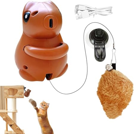 Tuxuseo Juguete de Ardilla para Gatos, Juguete de Interior para Movimiento de - Juguete para Gatos en Forma de Ardilla para Movimiento en la Sala de Estar, Estudio, jardín, Dormitorio y balcón
