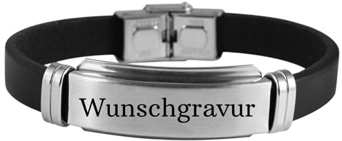 AKANX Lederarmband Herren mit Gravur, Echtlederarmband, personalisierte Geschenke, Geschenk für Männer, Armbänder, Edelstahlgravurplatte, Jahrestaggeschenk für Ihn