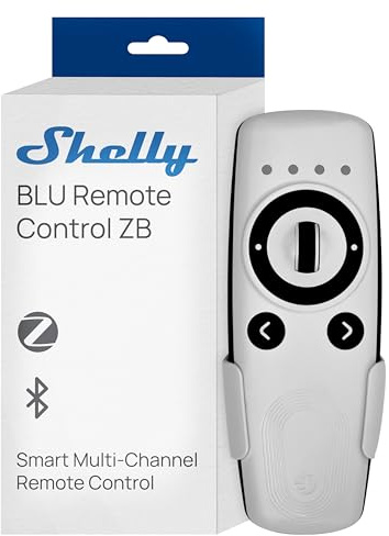 Shelly BLU Remote Control ZB Bianco - Telecomando Intelligente Zigbee e Bluetooth per Dispositivi Shelly, Funzionamento Multicanale, Precisione Scorrimento, Facile Abbinamento, Controllo Gestuale