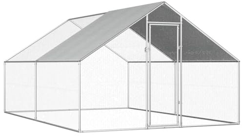 Nagerkäfig Meerschweinchen Käfig,Outdoor-Hühnerkäfig 2,75x4x1,92 m Verzinkter Stahl,Haustierhaus für Kaninchen,Meerschweinchen,Nager