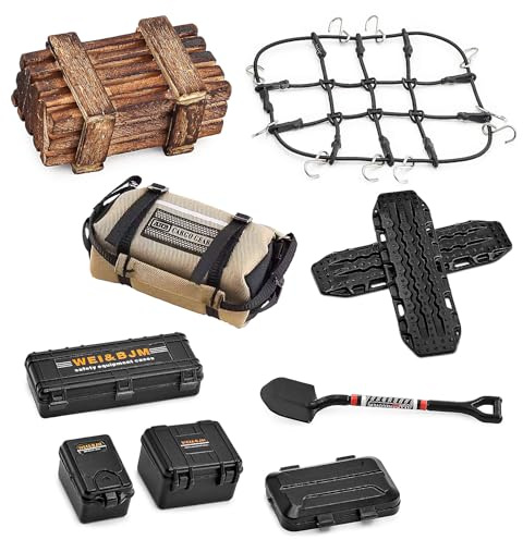 Ezweiji 10PCS 1/18 1/24 Scale RC Crawler Accessories Set