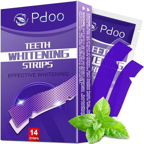 Strisce di sbiancamento dentale viola 14 pezzi (7 paia) | Kit sbiancante dentale senza perossido | Effetto correttore di tonalità gialla | Whitening Strips per sbiancamento dentale in 7 giorni