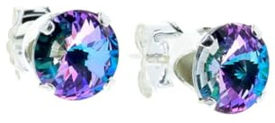 Pewterhooter Crystal Stud Earrings 925 Sterling Silver