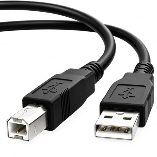 USB Printer Cable 3m, USB 2.0 A to B Cable, Long Printer Lead for HP, Epson, Canon, Brother Printers, Scanners & External Hard Drives, USB A Male to B Male, Black (3m/10ft)