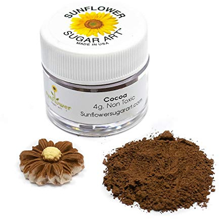 Cocoa Petal Dust | Brown Matte Powder | Premium Decoration Dust for Cake Accessories | Sugar Fondant Powder | DIY Crafting | Non-Toxic | Pigmento Marrón | 4 Grams