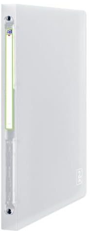 Oxford A4 Clear Ring Binder, Compact Folder, Recycled Translucent Flexible Plastic, 4 O-Ring Binder, Slim 20mm Spine, Lightweight Wipe-Clean Cover