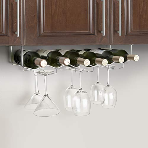 Final Touch Weinglasregal Gläserschiene Weinflasche Glas Rack Gläserhalter Wandhängeregal für Gläser Weingläser Rack Halterung für Stielgläser nimmt jede Art von Wein Gläser FTR006