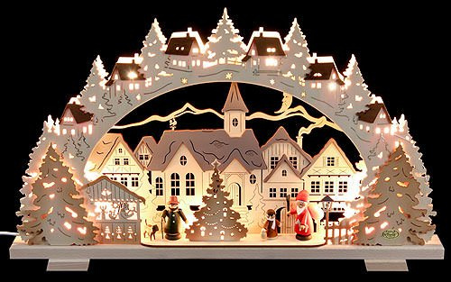 Tietze Schwibbogen Adventszeit exklusiv - 53x31x4,5 cm