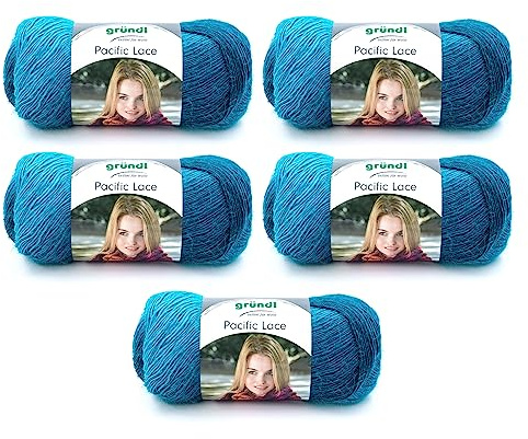 Gründl Pacific Lace 80% Polyacryl 5 x 100 g, Ocean Color