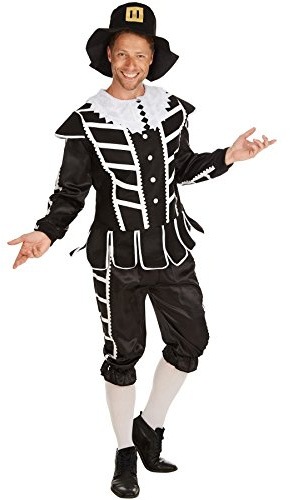 dressforfun Herrenkostüm Musketier | Langarm-Oberteil, 7/8 Hose und Weste | Outfit im Stil des 17. Jahrhunderts | romantisches Erscheinungsbild durch Hut und Kniestrümpfe (M)