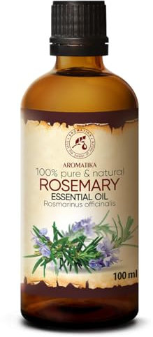 Rosmarinöl 100ml - Rosmarinus Officinalis - Spanien - Naturreines Ätherisches Rosmarin Öl - Reine & Natürliche Rosemary - Guten für Aromatherapie - Duft Diffuser - Duftlampe