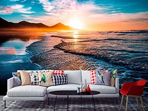 Fotomural Vinilo para Pared Amanecer en la Orilla | Fotomural para Paredes | Mural | Vinilo Decorativo | Varias Medidas 200 x 150 cm | Decoración comedores, Salones, Habitaciones.