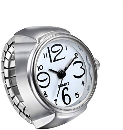 JewelryWe un Pezzo Orologio da dito da uomo e donna con elastico rotondo al quarzo