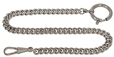 Jean Jacot Taschenuhrkette, mit Karabinerhaken und Federringverschluss, Made in Germany