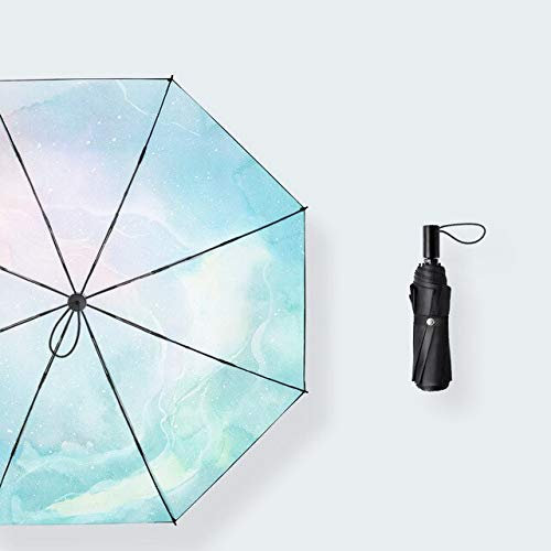Fashion Pure Double 3-folding Anti-uv Rainproof Umbrellas For Women Girl Parasol Sun Protection Umbrella YD200121BU