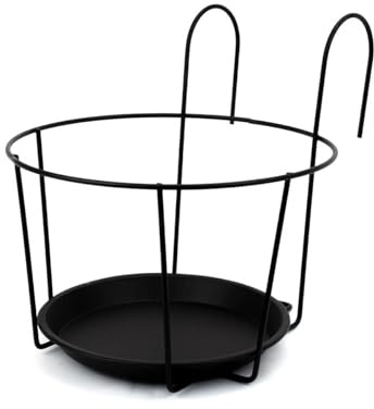 BESCH Macetero Colgante para Soporte de Macetas para Balcones, barandilla y jardineria. (22cm/8,6, Metal)