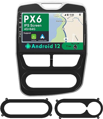 JOYX PX6 Android 11 IPS bilradio passar Renault CLIO (2013–2016) – [4G +64G] – Bakkamera gratis – 2 Din 9 tum – DAB rattkontroll 4G WiFi BT CarPlay Android Auto HDMI 4K-video AHD GPS