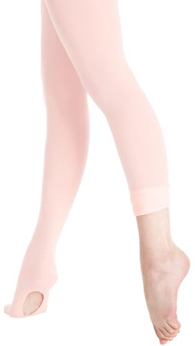 Mulnall Pro Dance Transition Tights for Girls Ballet Convertible Gymnastic Legging Tights for toddlers（DW-08B-1-4-6）