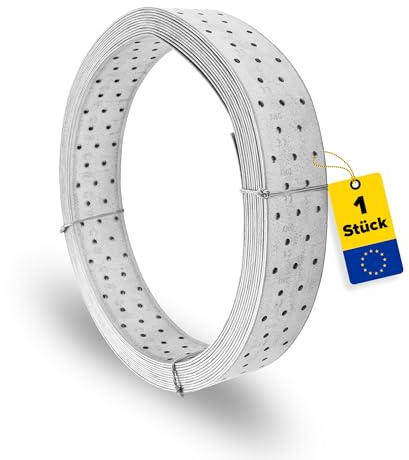 DMX - Lochband Metall - Montageband - Lochblech - 10 m Lochblech Rolle 60 x 2,0 mm - Flachverbinder - Lochplatte Metall - Elastic Band - Lochblechstreifen TM3 60x2,0
