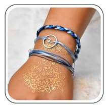 Inilbran Boho Geschichtet Blau Geflochtene Seil Armband Sommer Surfer Welle Strang Vsco Armbänder Blau Wachs Seil Kette Armband Silber Ozean Welle Armband Hand Kette Schmuck Für Frauen Und Mädchen 3pc