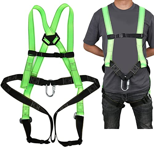 XLSBZ Fallschutz Auffanggurt,Sicherheitsgurt mit Karabiner Absturzsicherungsgerät für Arbeiten in der Höhe -EN 353/361 - bis 100 kg