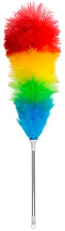 HOMESHOPA Static Duster, Electrostatic Rainbow Feather Duster with Metal Handle, Bendable Flexible and Washable Multicoloured Head, Multipurpose Magic Static Cobweb Cleaner Tool for Home Kitchen