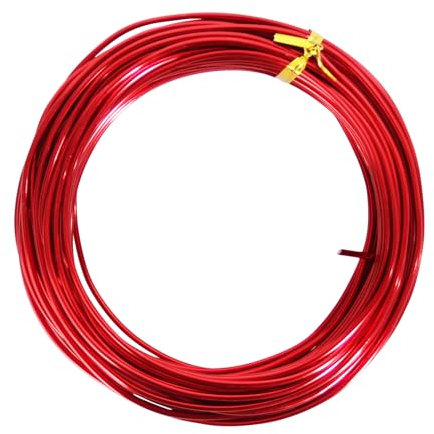 15.5 Meter Rot Aluminium Basteldraht, 12 Gauge 2mm Dicke Bildhauerei Draht, Armatur Draht für Bildhauerei, Biegsamer Metalldraht für die Herstellung von Puppen Skelett, DIY-Handwerk