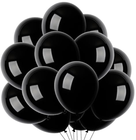 50 Stück Schwarze Luftballons 12 Zoll für Hochzeit Geburtstag Einschulung Weihnachten Kommunion Party Deko