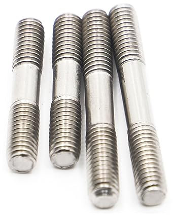 TULDYS Doppelendgewindestange M3 M4 M5 M6 M8 304 A2 Edelstahl Kopflose Stehbolzen Schraubenstange Zahnstange Doppelkopf-Gewindestange (Size : 25mm, Color : M4 5pcs)
