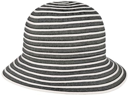 Lipodo Strohstreifen Glockenhut Zweifarbig Gestreift Damen Atmungsaktiv Frühjahr Sommer schwarz One Size